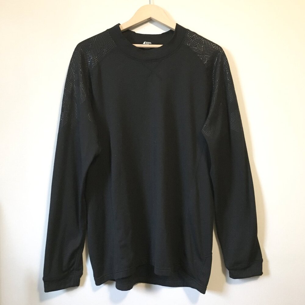 MEC Black Raglan Sleeve Athletic Pullover Sweater Large Hiking Top
